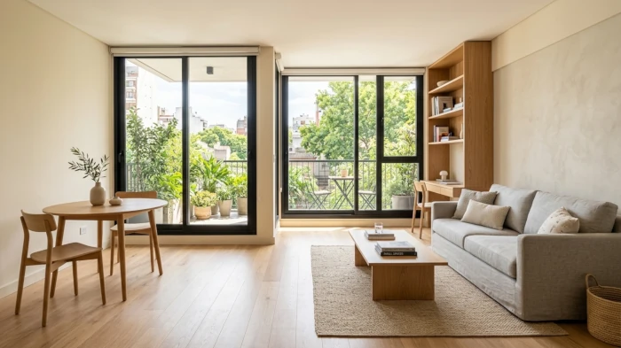 Tips para diseñar espacios pequeños con mobiliario funcional y luz natural - Base Studio.